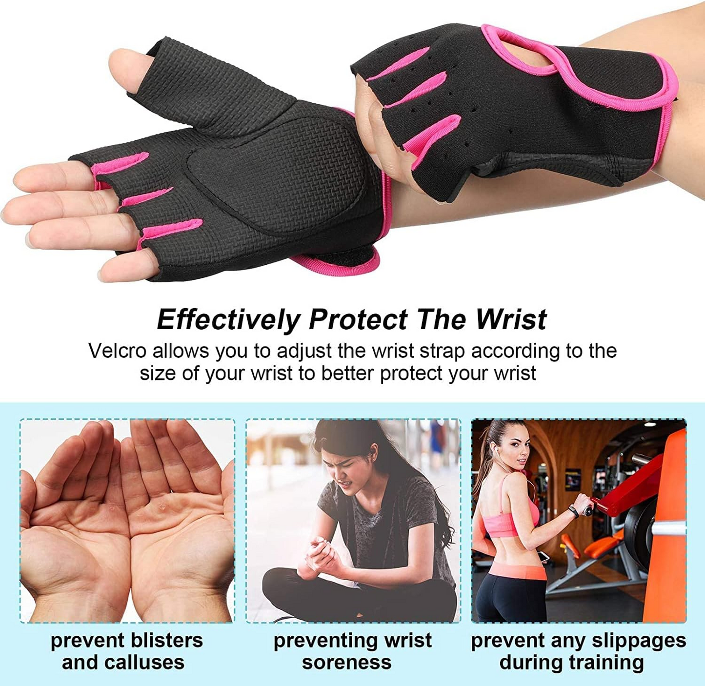 1 Pair Weight Lifting Gloves Full Palm Protection Workout