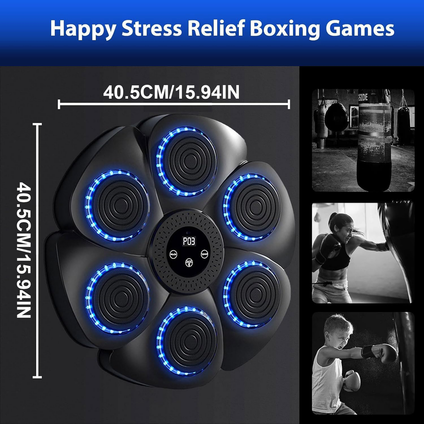 Professional Bluetooth Music Boxing Machine with LED Lights With Gloves