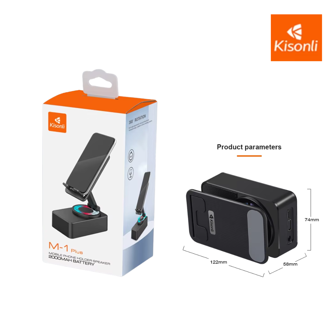 Kisonli M1PLUS Mini Portable Phone Holder Professional Wireless Speaker
