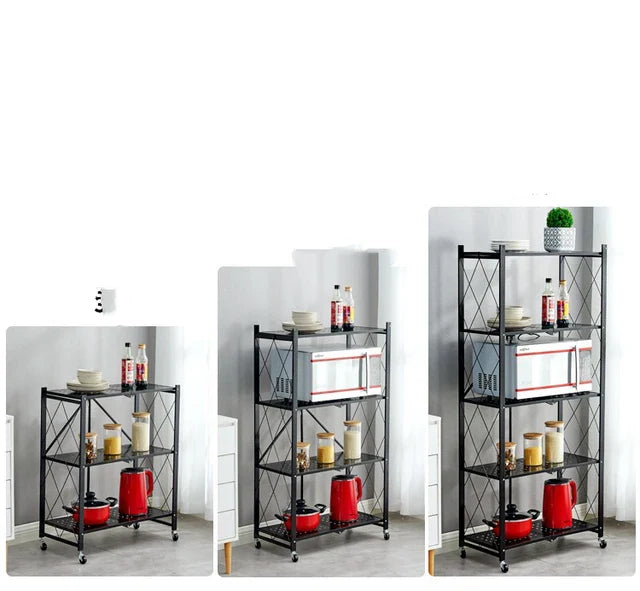Tier Storage Shelves Foldable Storage Shelf Rack Storage Shelving On Wheels For Kitchen