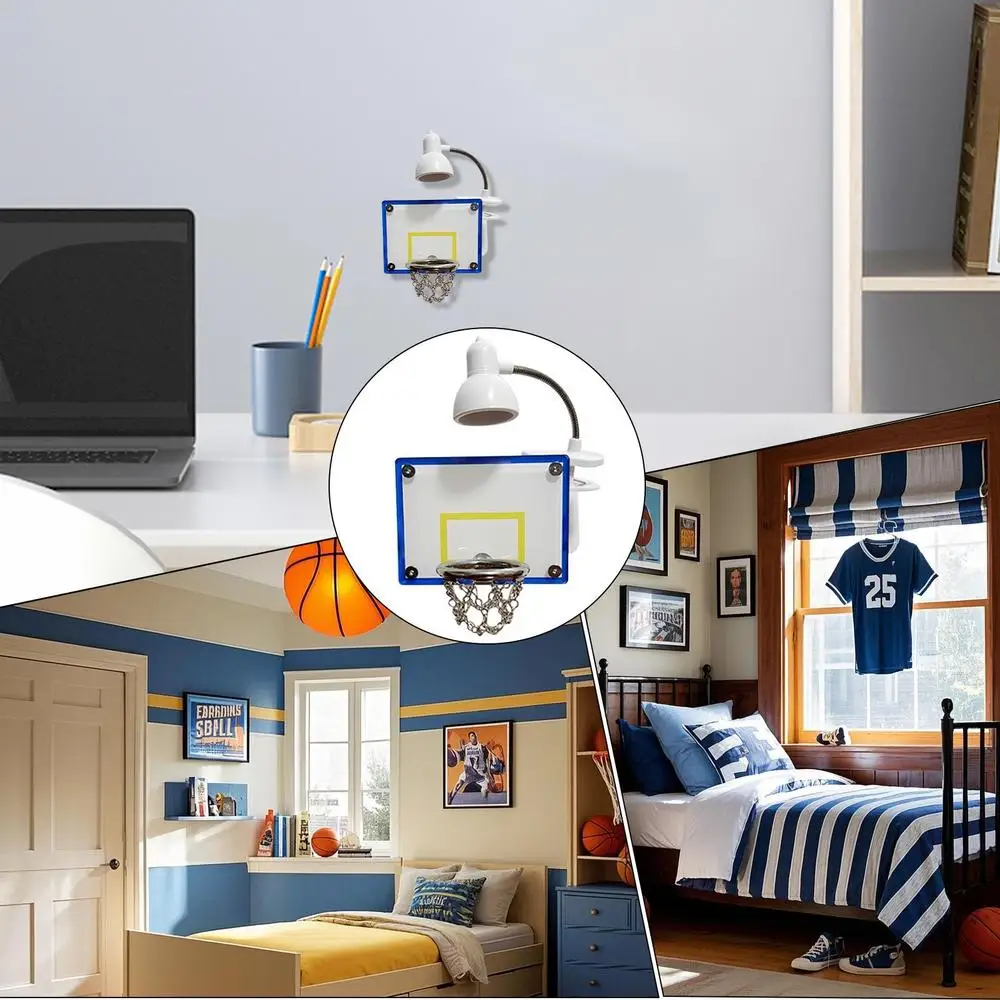 LED Nightlight Basketball Lights Lamp | Wall Decor with Balls & Hoop