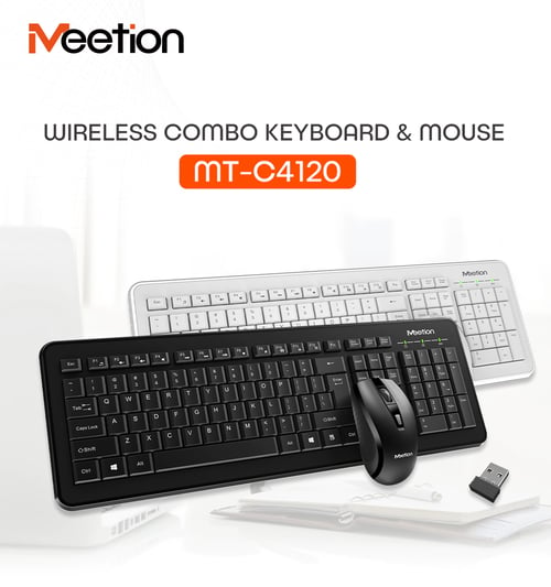 MEETION C4120 2.4 GHz KEYBOARD AND MOUSE WIRELESS COMBO – White