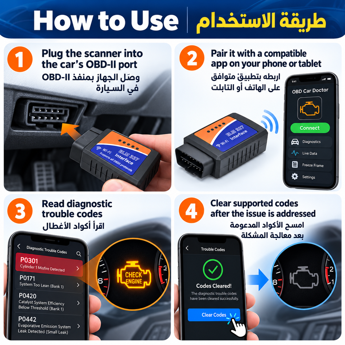OBD2 Wi-Fi car diagnostic scanner adapter