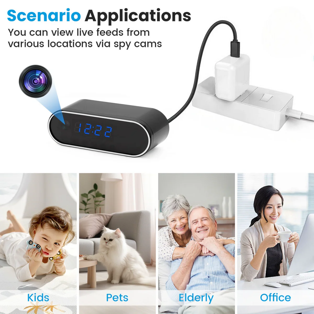 Spy Wifi Clock Hidden Camera