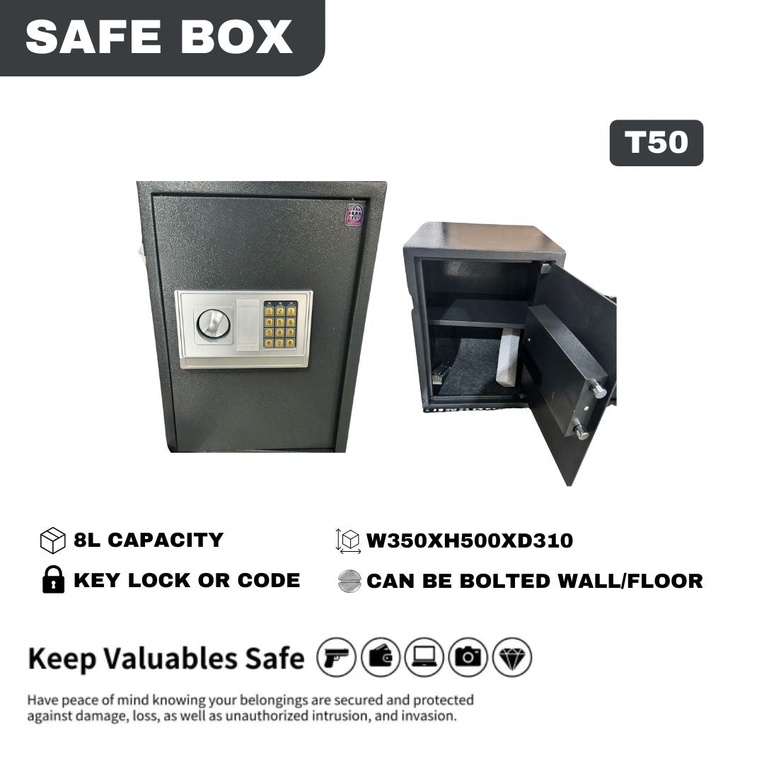 Solid Steel Electronic Digital Money Safe Box With Double Locking Steel Bolts