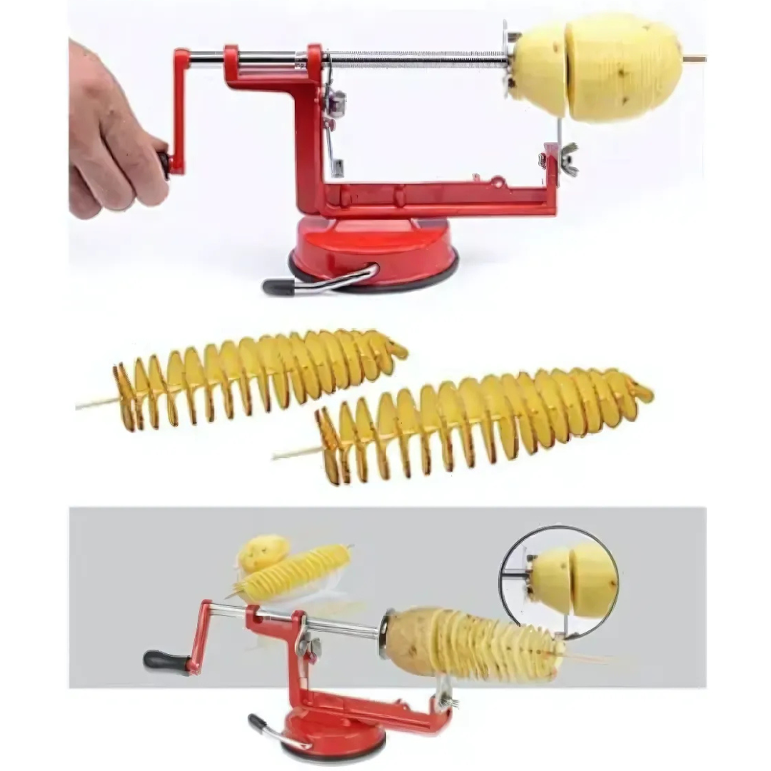 Spiral Potato Slicer - Stainless Steel Potato Cutting Machine