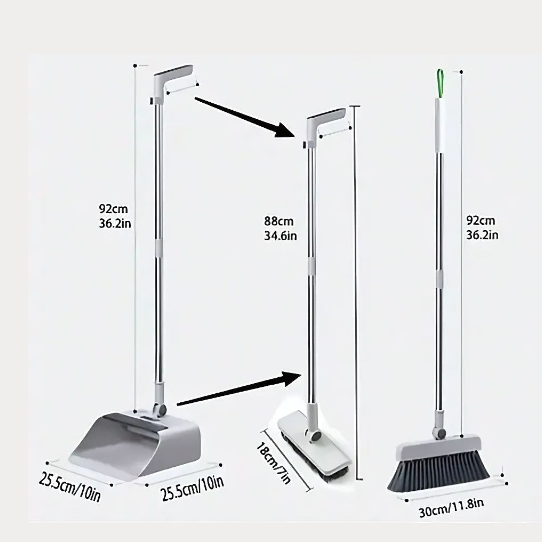 4 in 1 Broom and Dustpan Set – Multifunctional Floor Brush for Bathroom & Household Cleaning | Folding Mop & Housekeeping Supplies