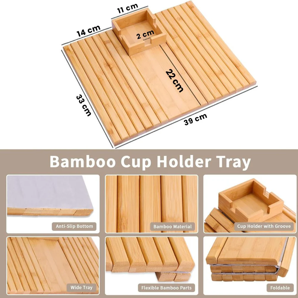 Bamboo Couch Arm Tray