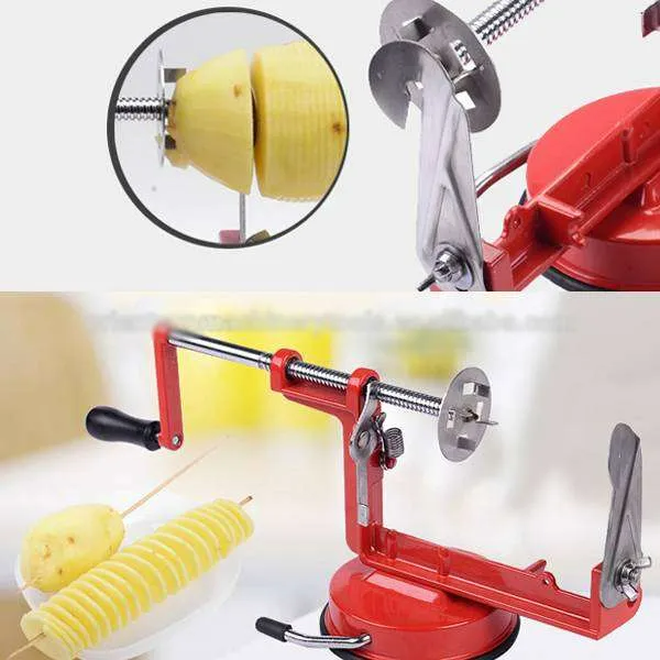 Spiral Potato Slicer - Stainless Steel Potato Cutting Machine