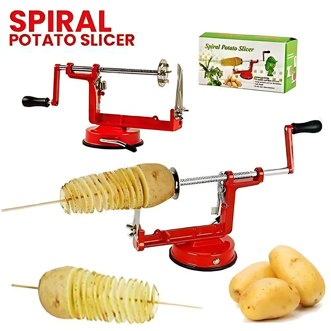 Spiral Potato Slicer - Stainless Steel Potato Cutting Machine