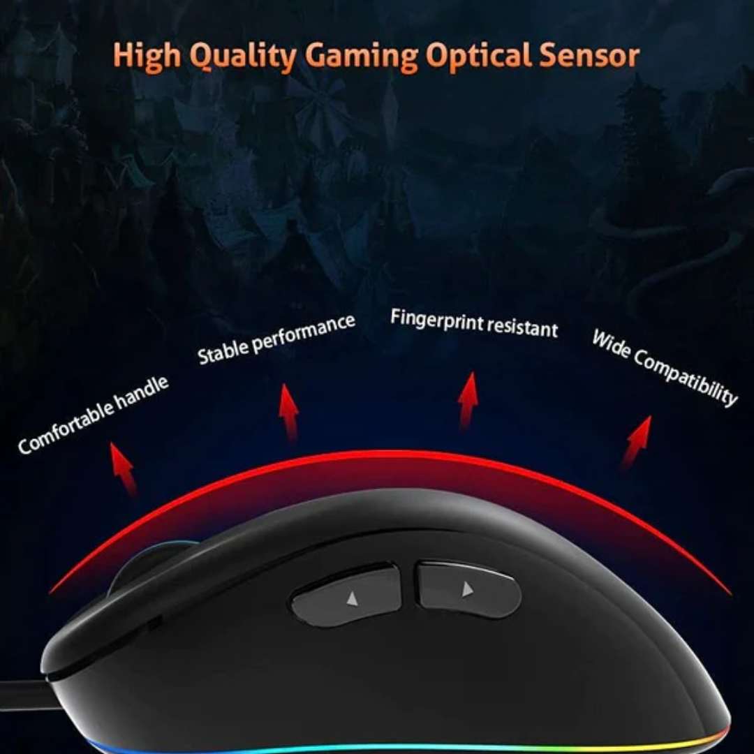 MeeTion GM19 Usb Wired Optical Gaming Mouse With Fcc Standards