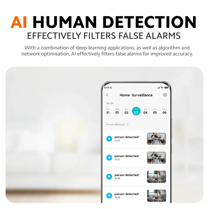 Xiaomi C300 Smart Camera 2K, 360° View, AI Detection, Night Vision