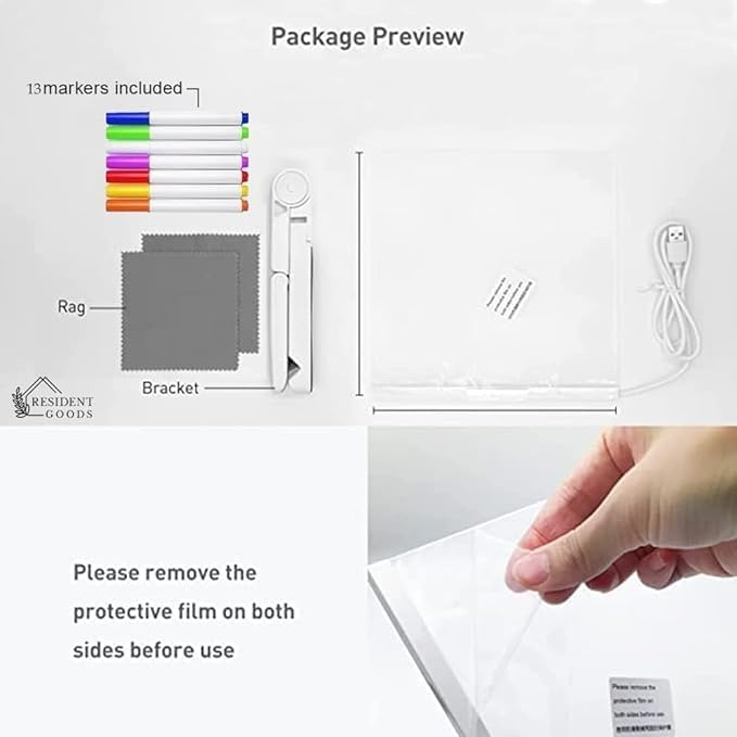 3D Acrylic Writing pad with Pen Message Board rewritable Table lamp