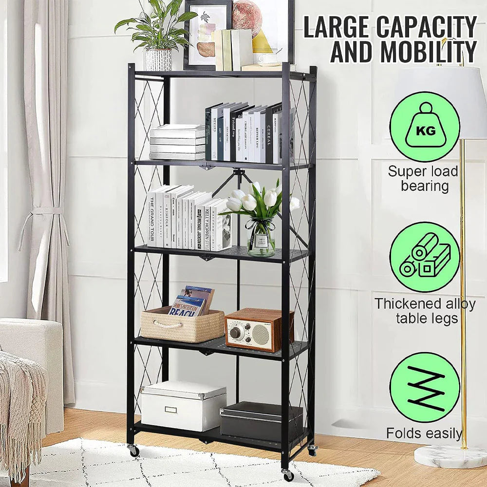 Tier Storage Shelves Foldable Storage Shelf Rack Storage Shelving On Wheels For Kitchen