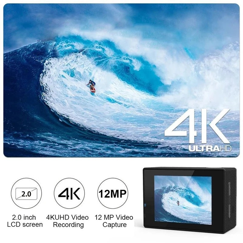HD Waterproof Sport Action Camera 1080P/60FPS WiFi 2.0" 170D