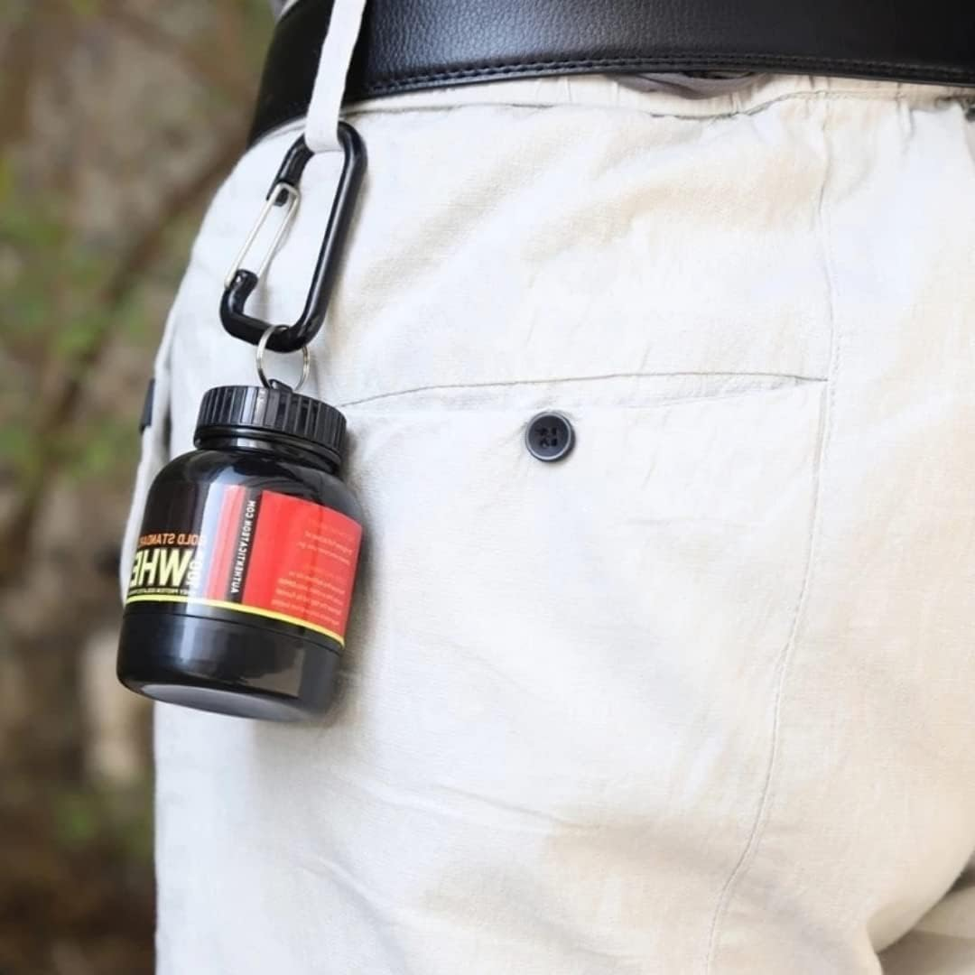 Protein Powder Container – Portable 30ml Supplement Dispenser with Keychain | Easy-to-Use for Gym, Fitness & Travel