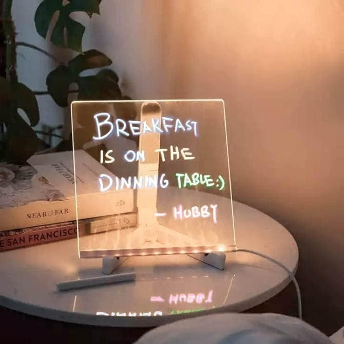 3D Acrylic Writing pad with Pen Message Board rewritable Table lamp