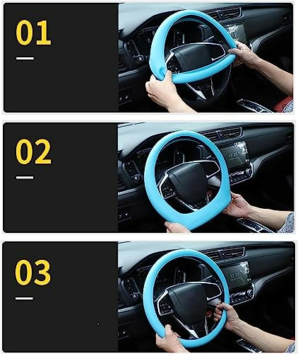 Universal Solid Color Anti-slip Silicone Car Steering Wheel Protective Cover