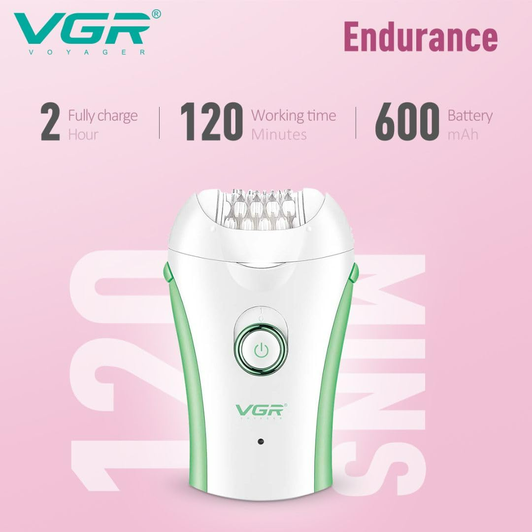 VGR Compact Professional Cordless Women Epilator for different body areas for gentle hair removal V705