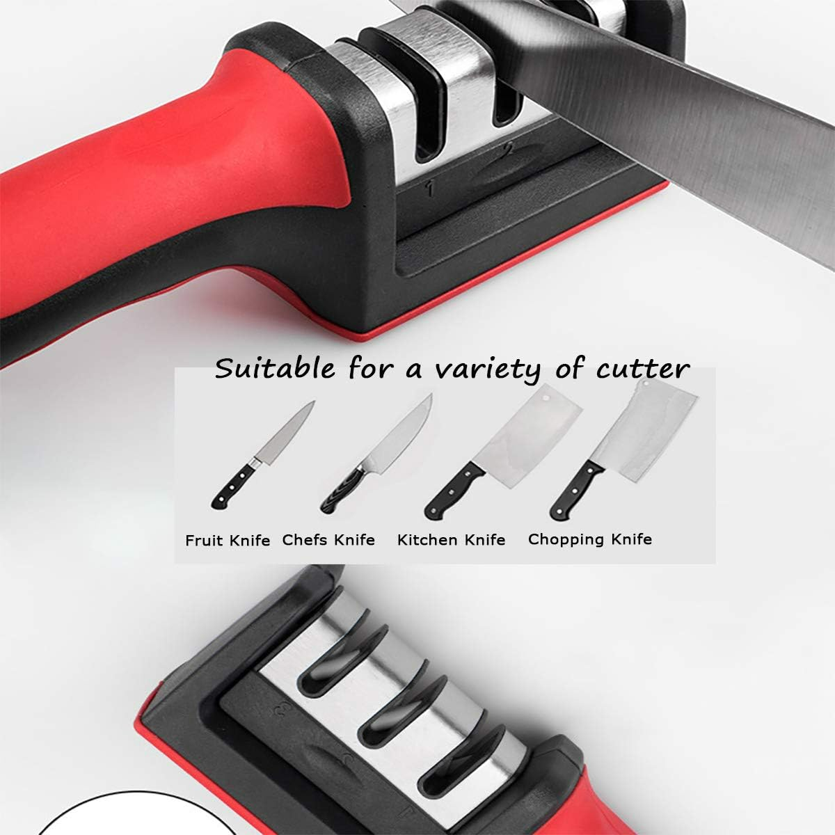 Premium Knife Sharpener, with 3-Stage Blades Sharpener Stone