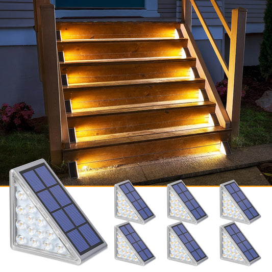 2 Led Triangle Solar Step Light Outdoor Waterproof IP67 Solar