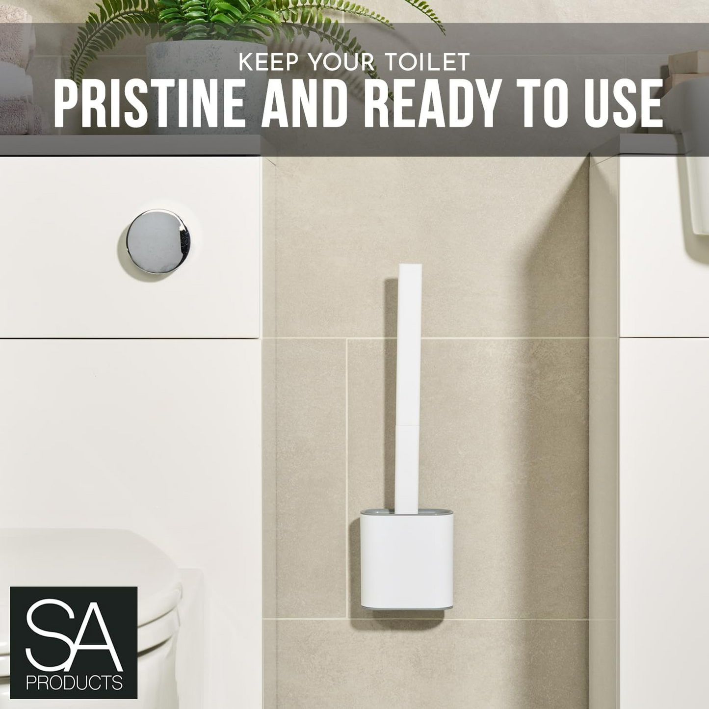 Silicone Toilet Brush Set - Bendable Deep Cleaning Feature