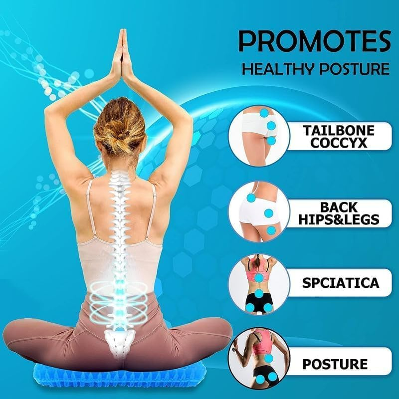 Silicone Gel Honeycomb Cushion pillow with Non-Slip Cover – Soft, Breathable Support for Home, Office, Car & Wheelchair