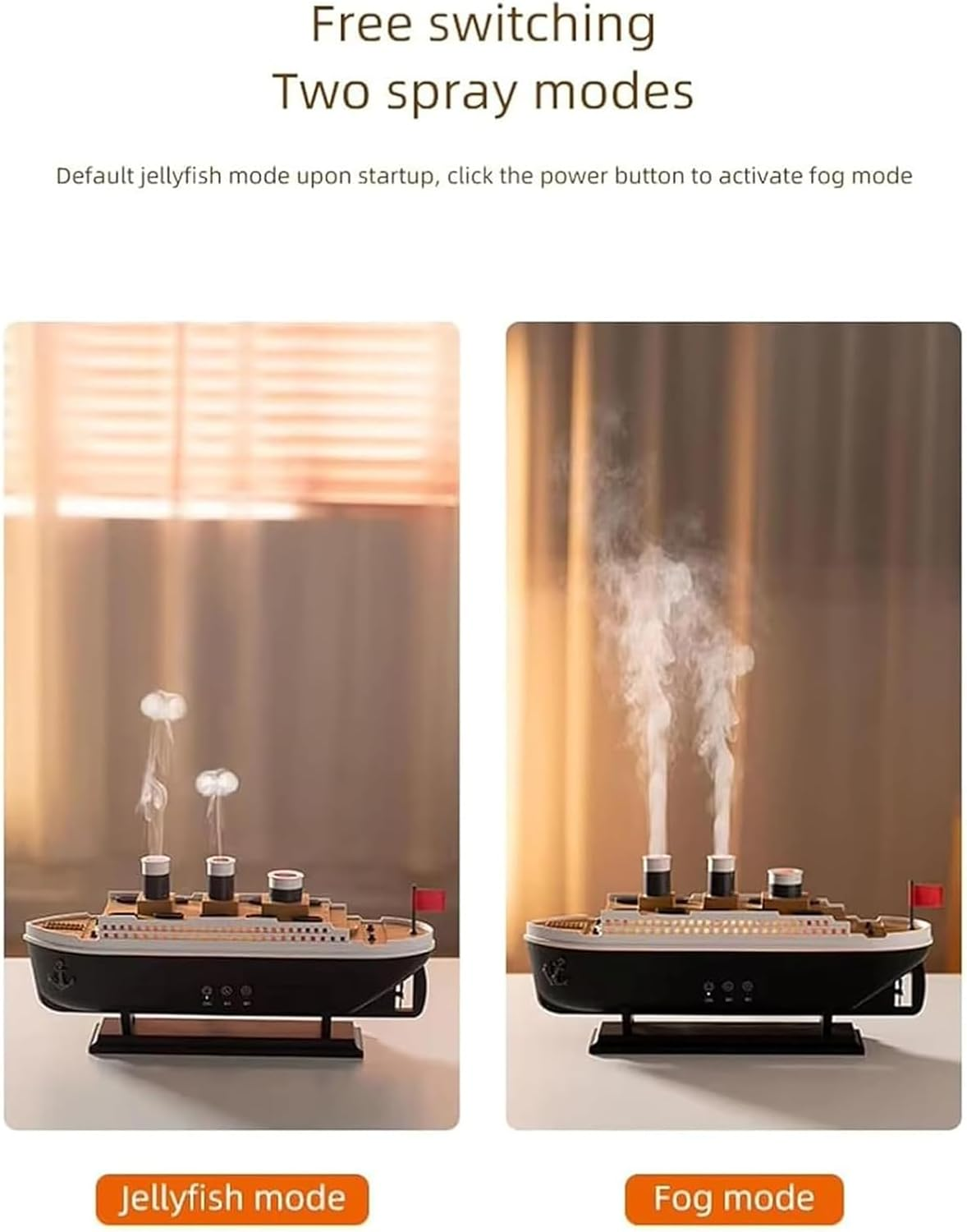 🚢 Titanic Humidifier & Essential Oil Diffuser – Aromatherapy