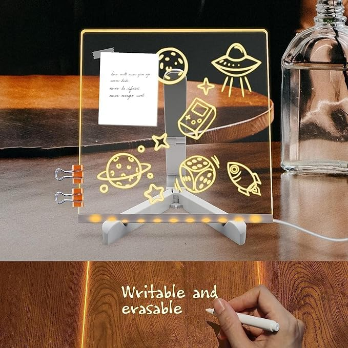 3D Acrylic Writing pad with Pen Message Board rewritable Table lamp