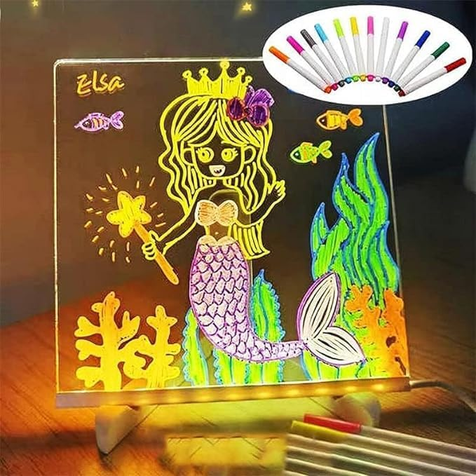 3D Acrylic Writing pad with Pen Message Board rewritable Table lamp