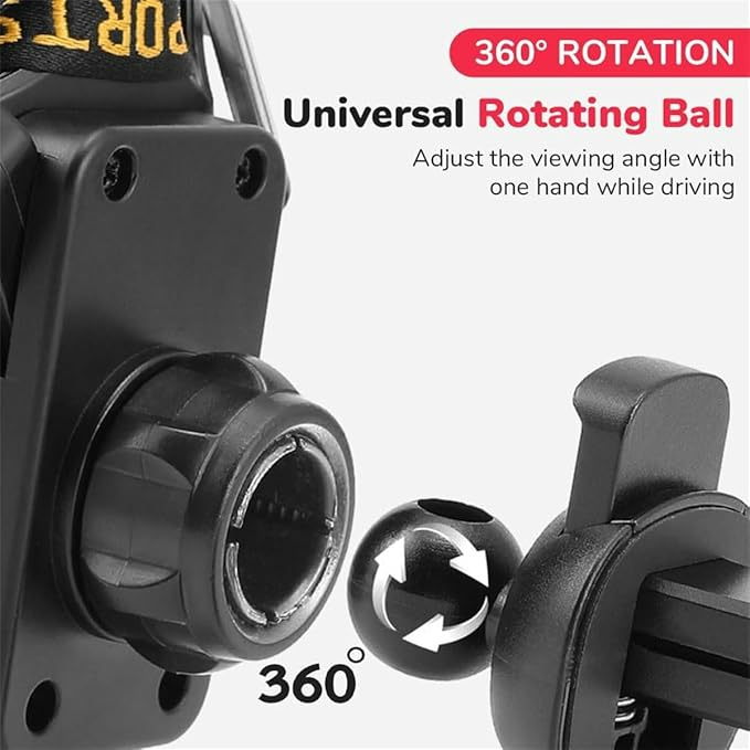 Shiny Carbon Fiber Racing Seat Swiveling Phone Car Holder Air Vent