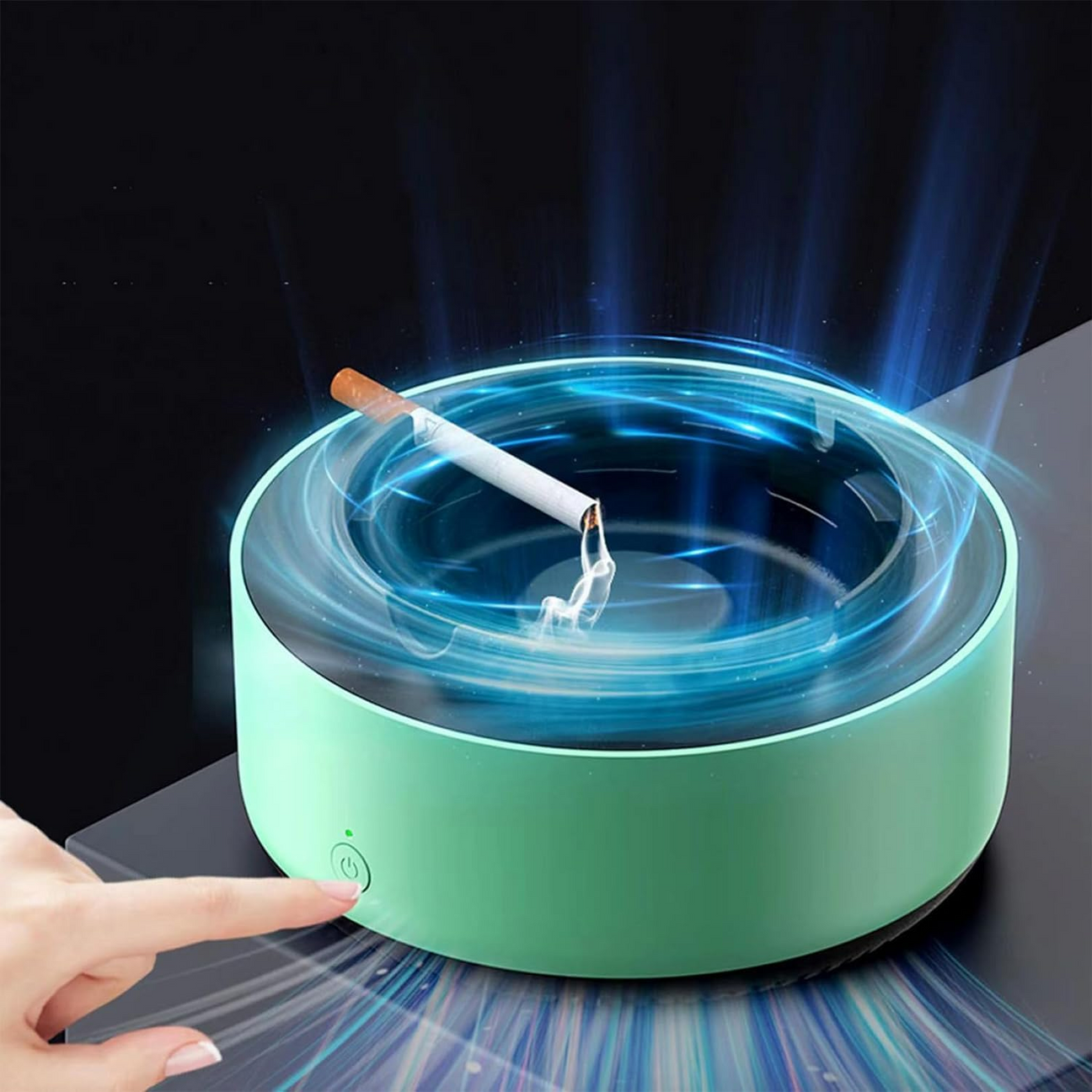 ERL_LB, Smokeless Ashtray for Cigarettes Indoor, 2-in-1 With Air Purifier Multifunctional Smokeless Ashtray