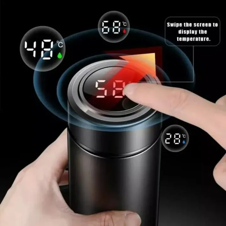 Temperature Display Vacuum Insulated Water Bottle Thermos