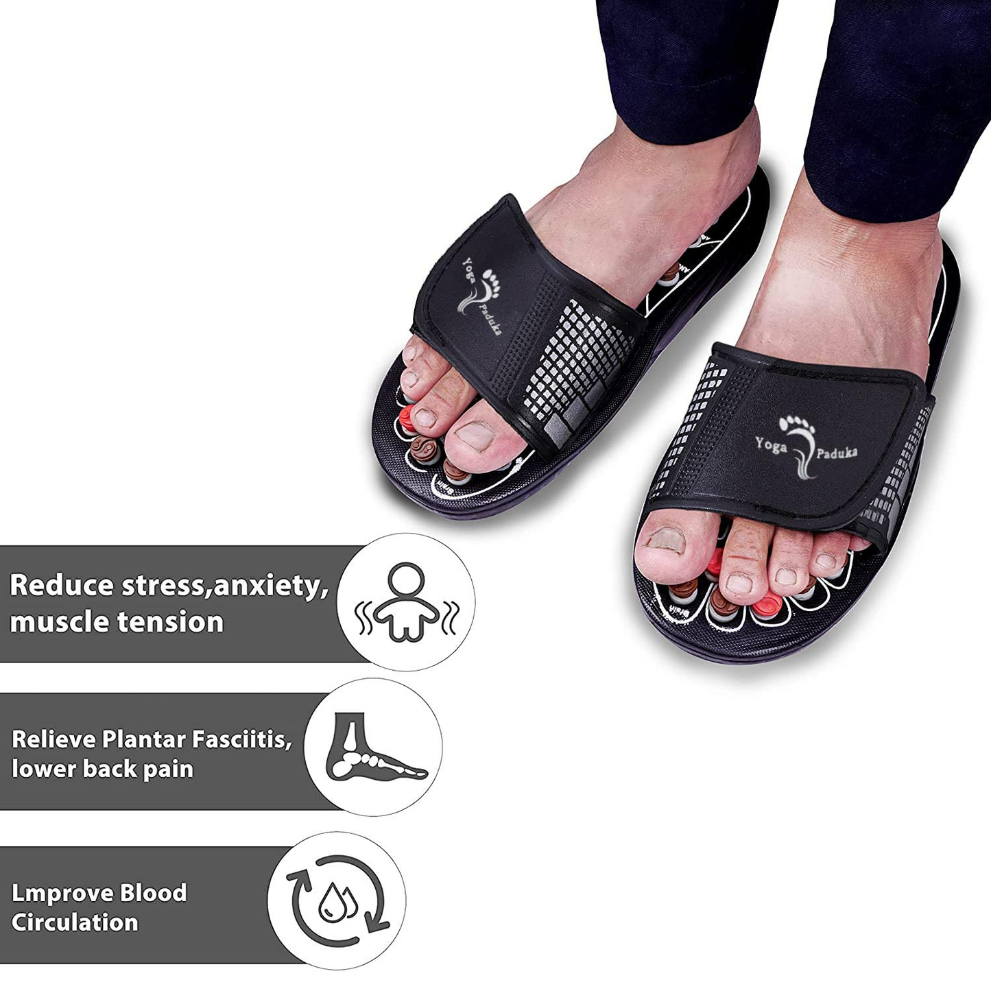 Unisex Acupressure Therapy Slippers – Pain Relief Foot Massager Sandals for Blood Circulation & Relaxation