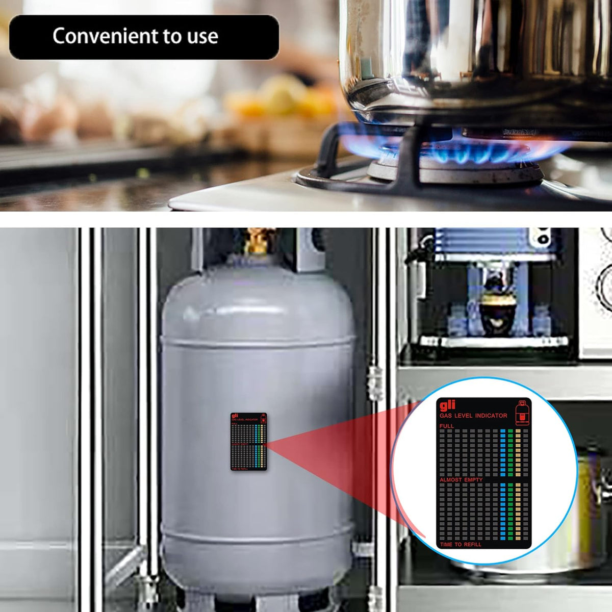 Magnetic Gas Level Indicator Reusable Propane Fuel Level