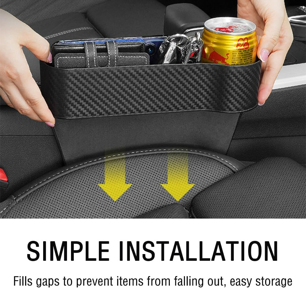 Carbon Fiber Car Seat Organiser with Cup Holder