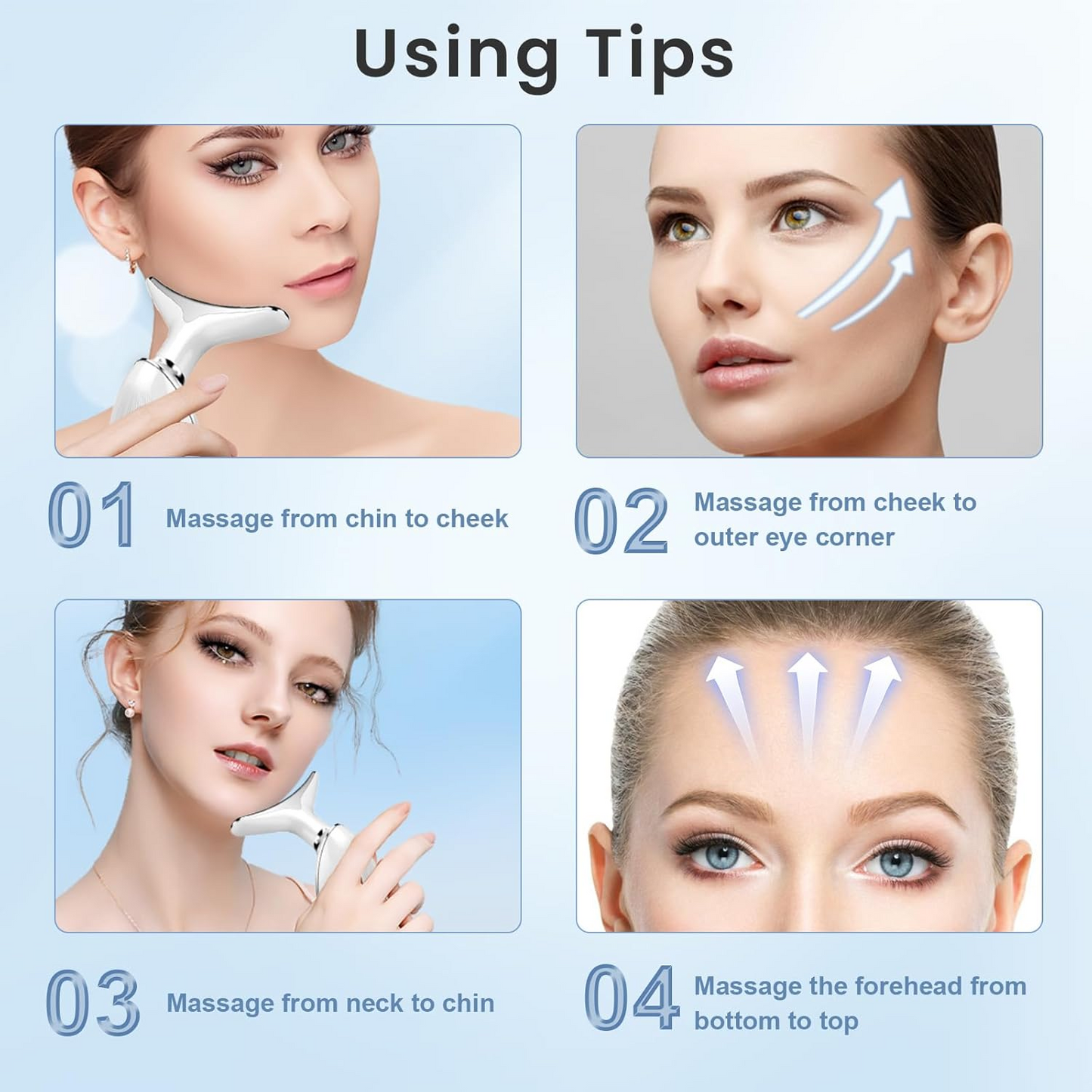 3 in 1 Vibration Face & Neck Massager – Triple-Action Anti-Wrinkle Device for Skin Tightening, Lifting & Smoothing