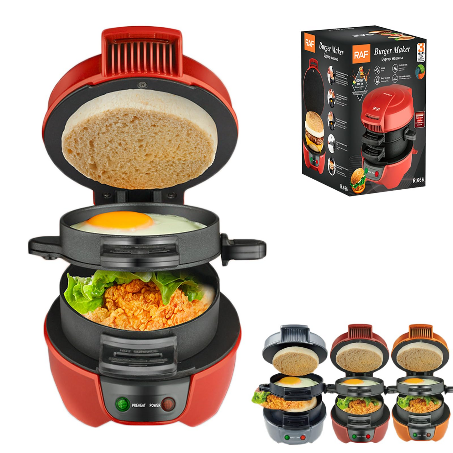 RAF Burger Maker 600W R666