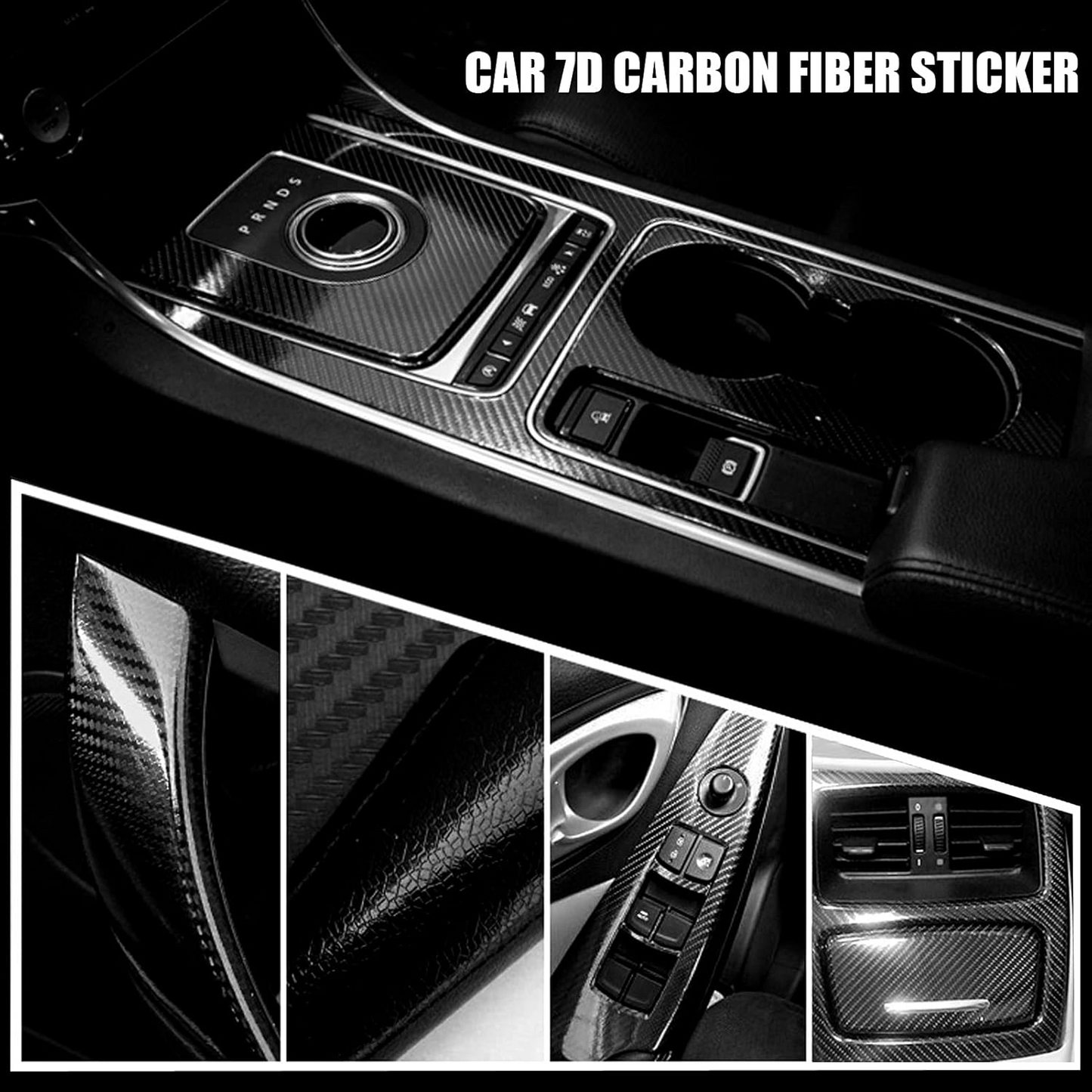 7D Carbon Fiber Vinyl Wrap, Self Adhesive Film, Waterproof Wrap Roll