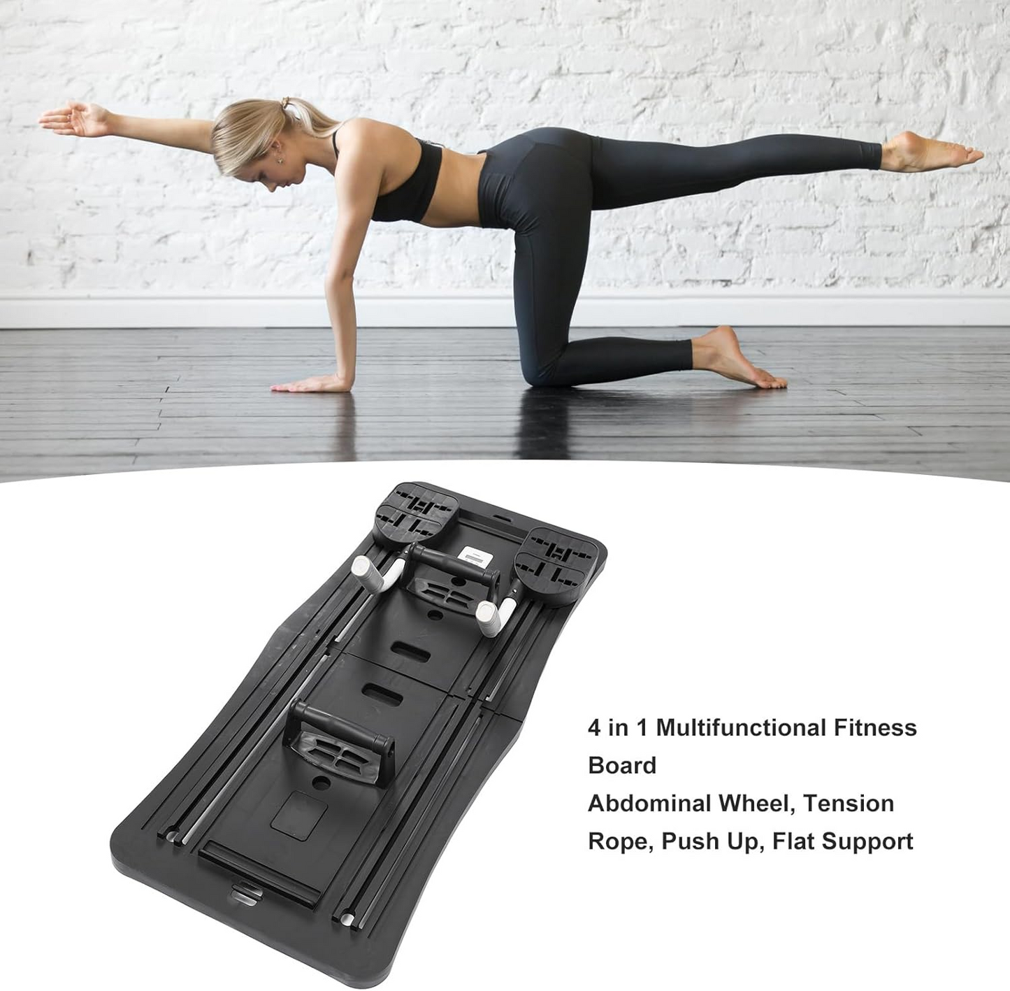 Foldable Pilates Reformer Machine – Multifunctional Home Fitness Board with Ab Roller