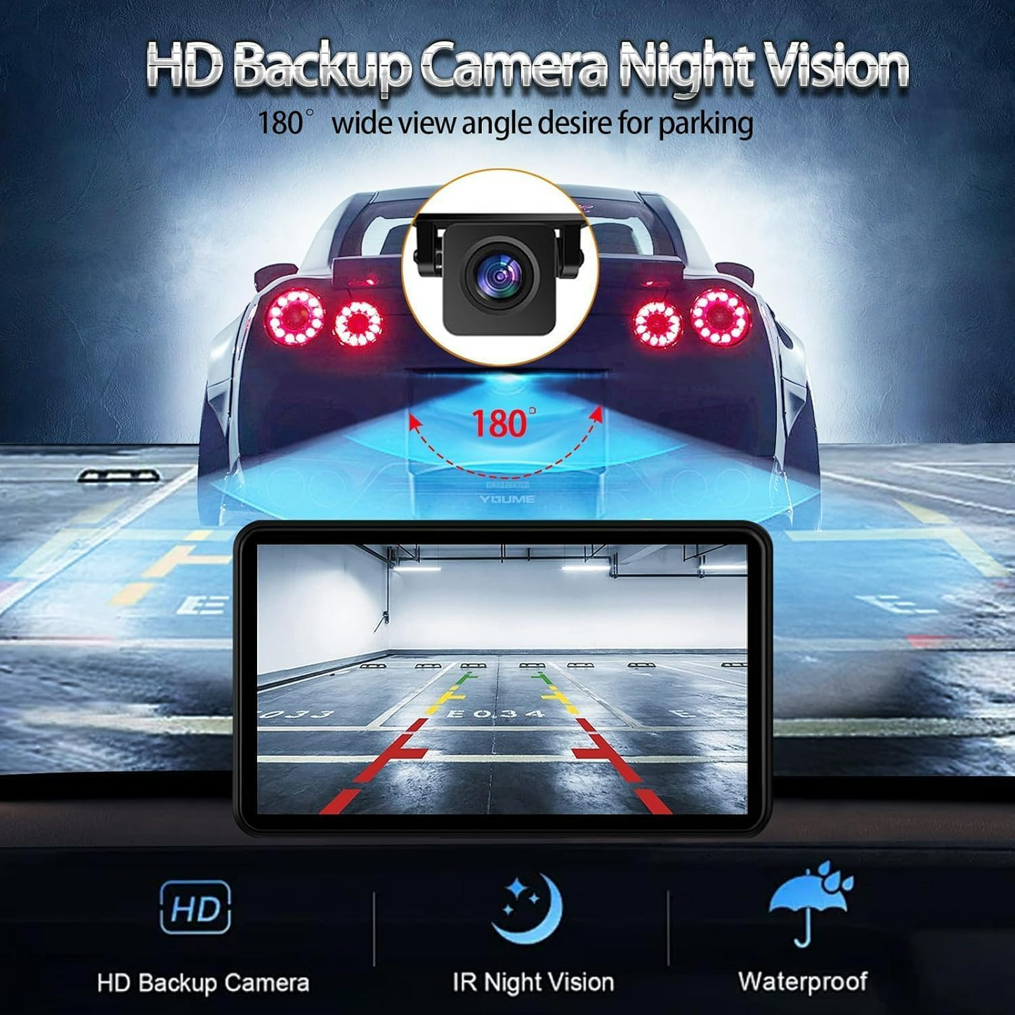 Wireless Car Stereo Apple Carplay AirPlay & Android Auto with Backup Camera