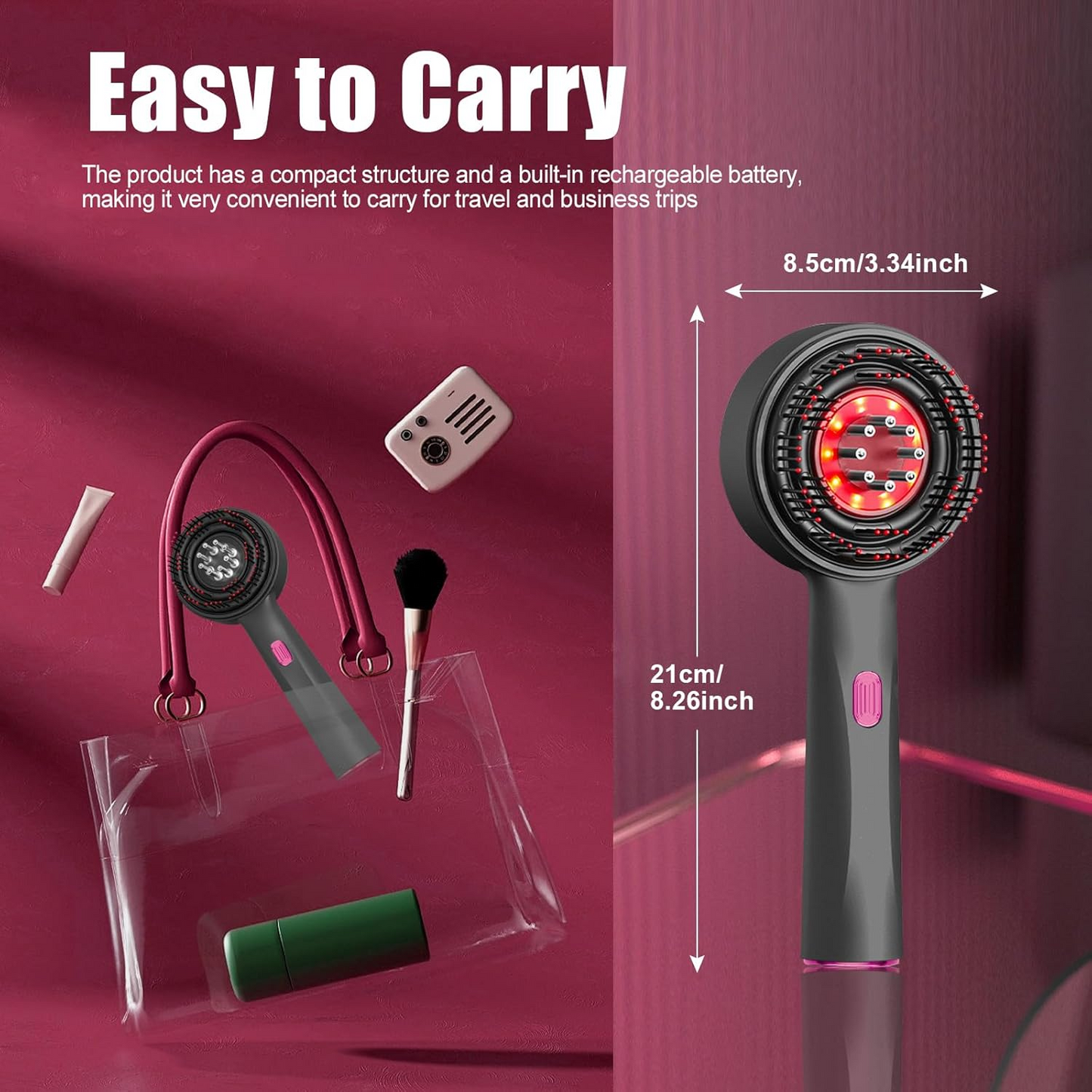 Laser Therapy Hair Growth Comb – Electric Scalp Massager & Hair Oil Applicator Waterproof