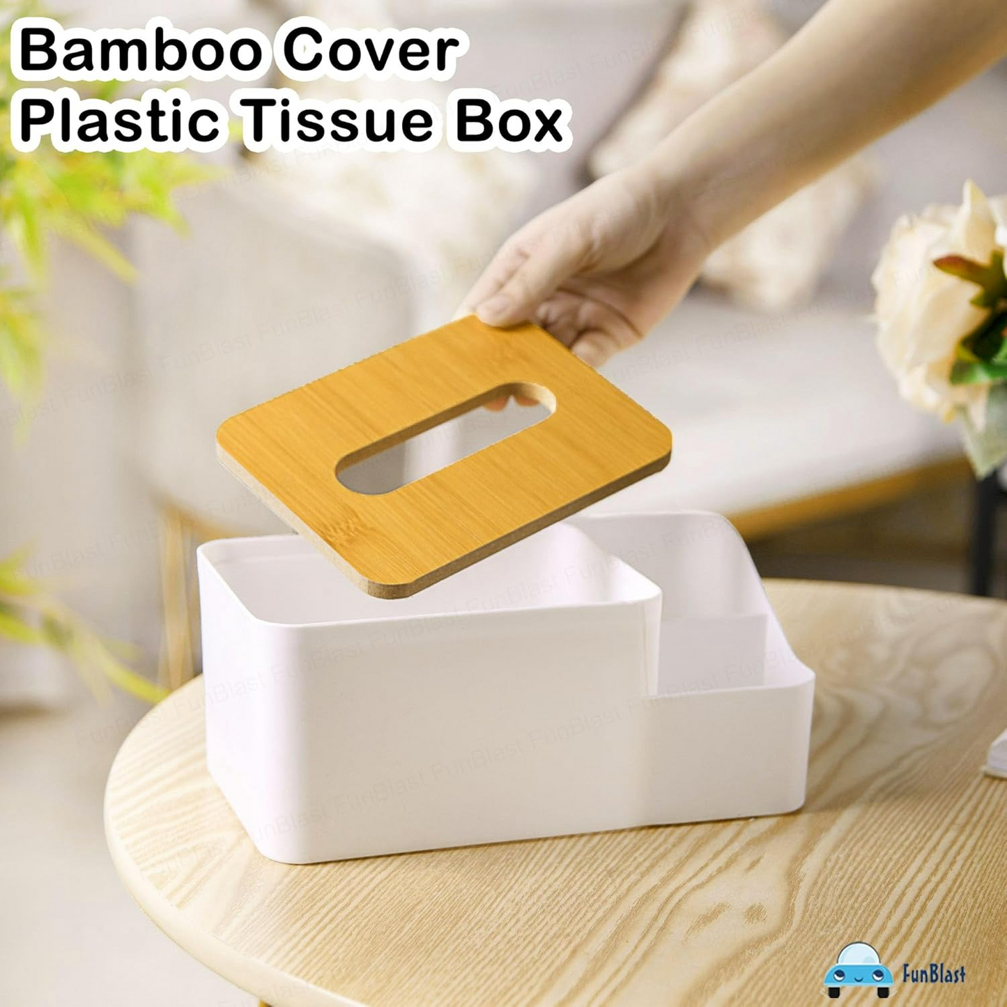 White Tissue Box – Multi-Function Plastic Napkin Holder & Organiser