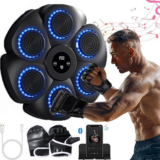 Professional Bluetooth Music Boxing Machine with LED Lights With Gloves