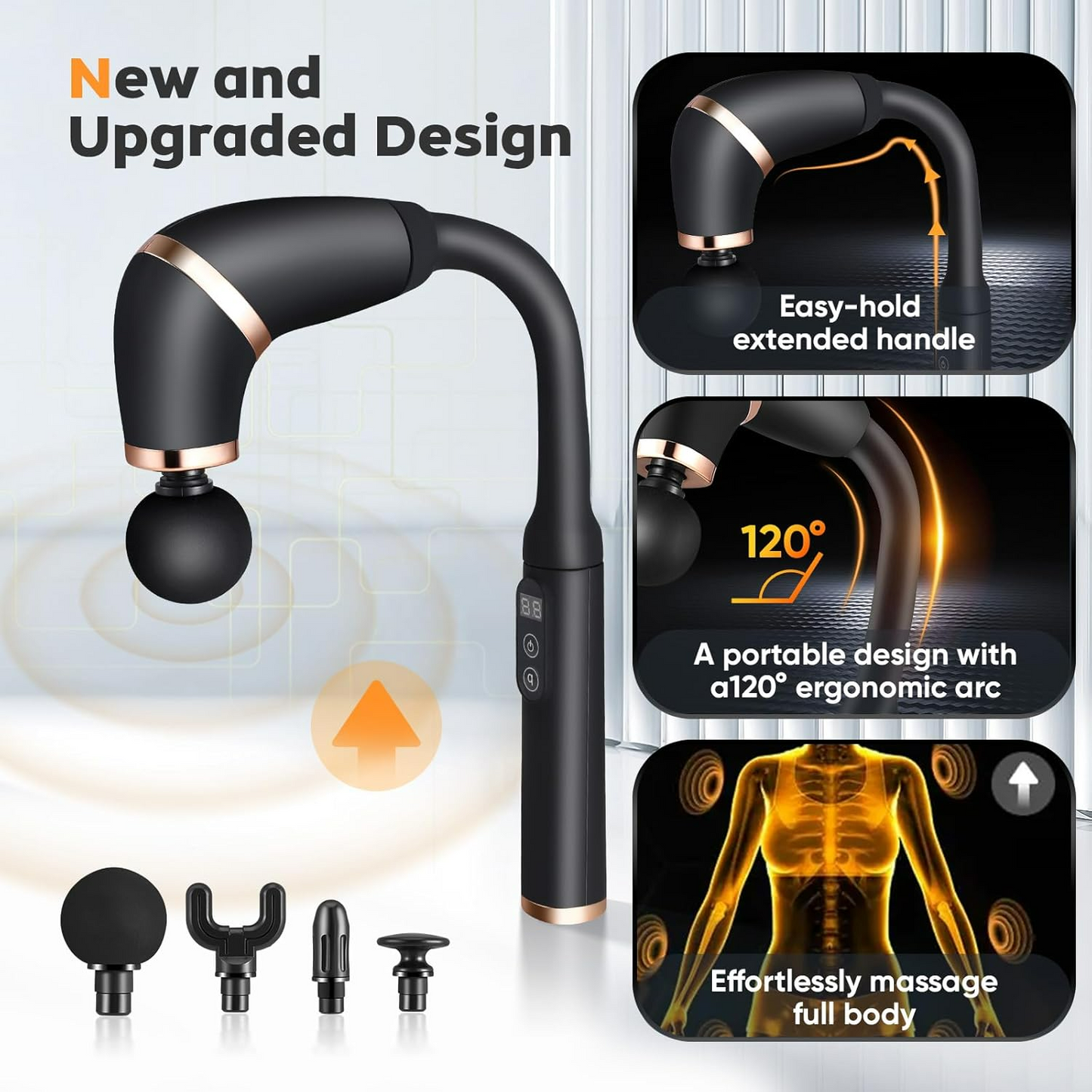 Deep Tissue Massage Gun with Upgraded Extension Handle