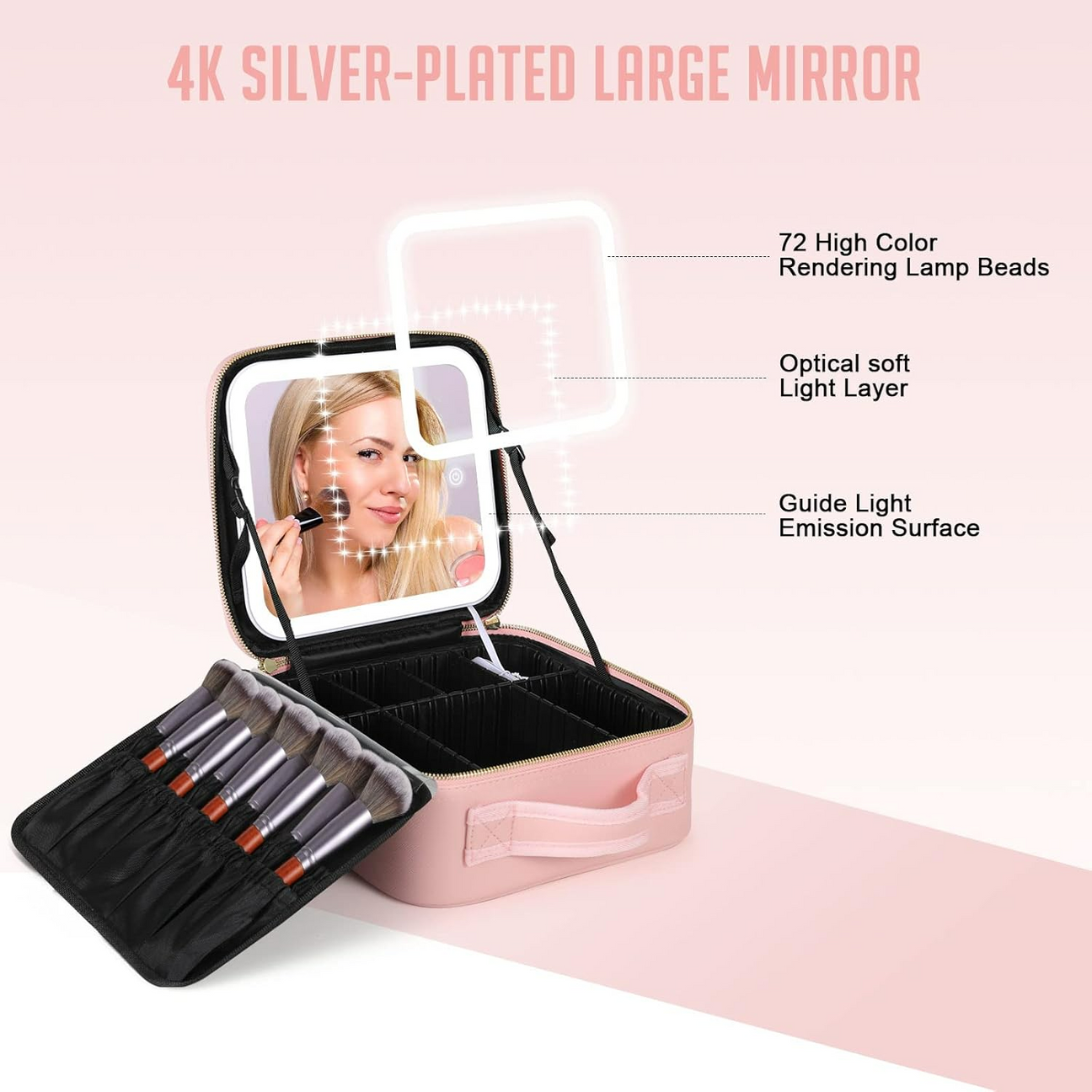 ERL_LB, Adjustable Light Make up Bag with Mirror LED Light