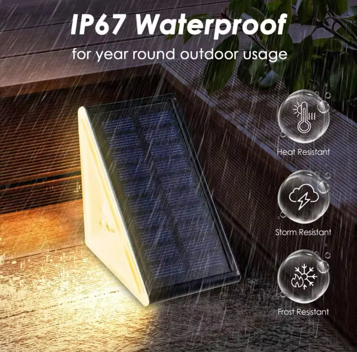 2 Led Triangle Solar Step Light Outdoor Waterproof IP67 Solar