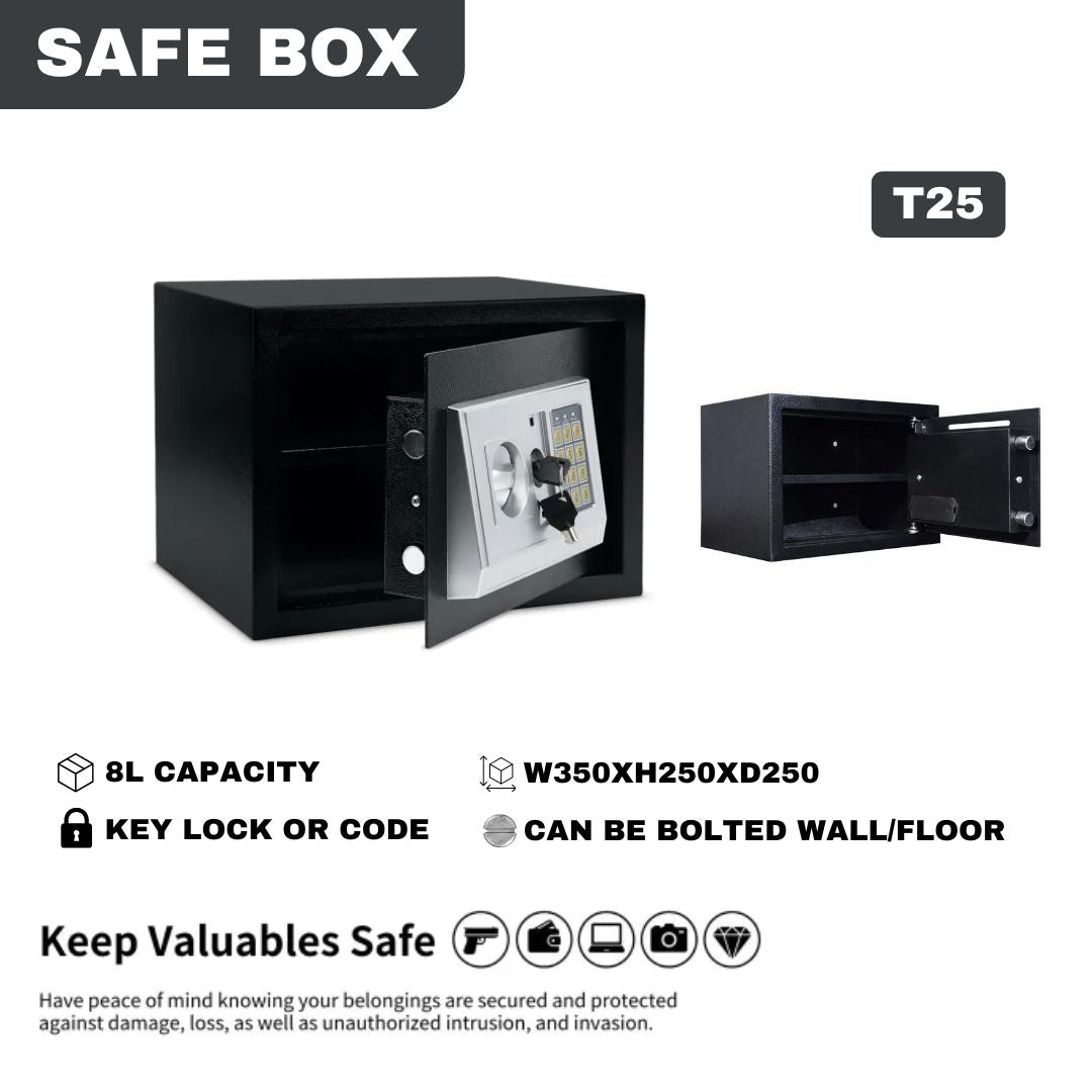 Solid Steel Electronic Digital Money Safe Box With Double Locking Steel Bolts