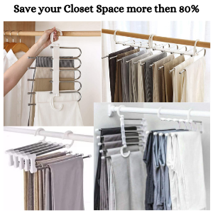 Multifunctional Wardrobe 5 Layers Pants Storage Rack Hangers Holders