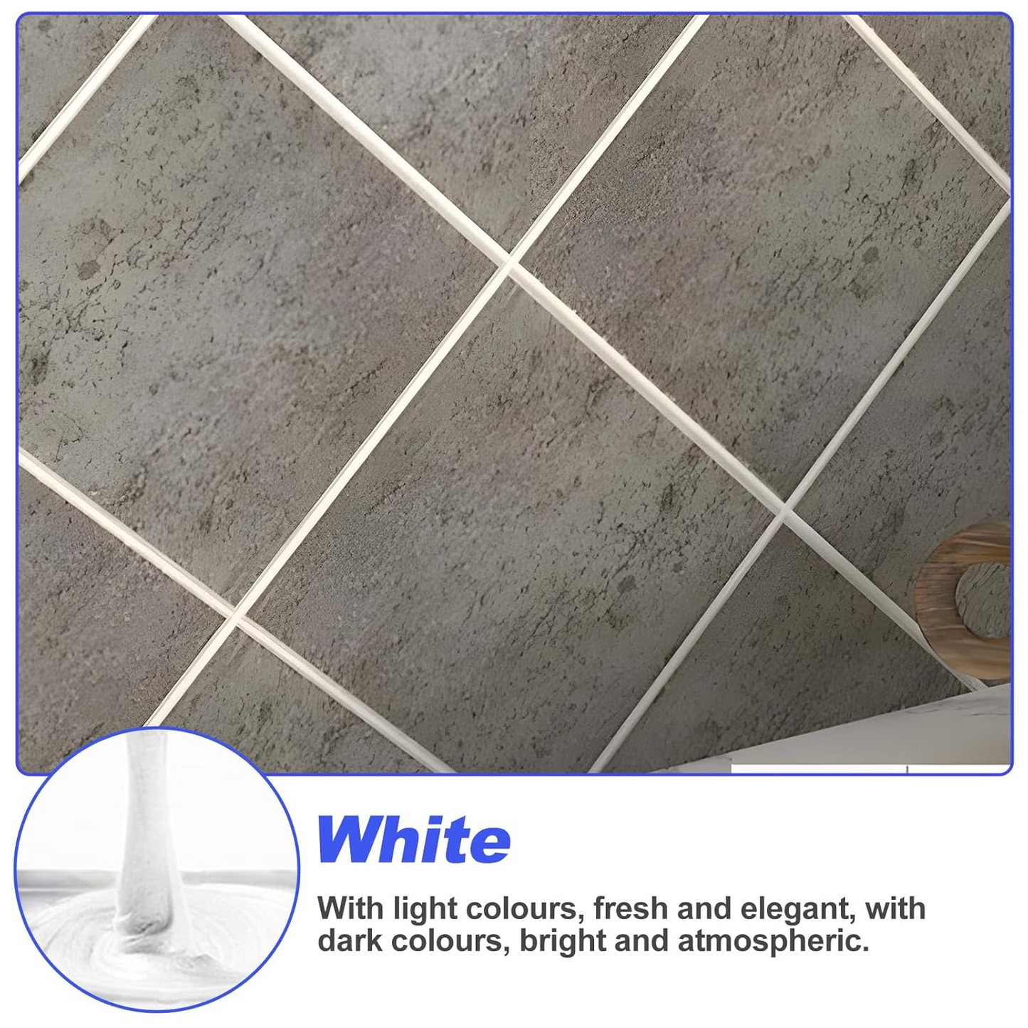 White Tile & Enamel Repair Kit – Waterproof, Quick-Dry with Spatula for Cracks & Scratches
